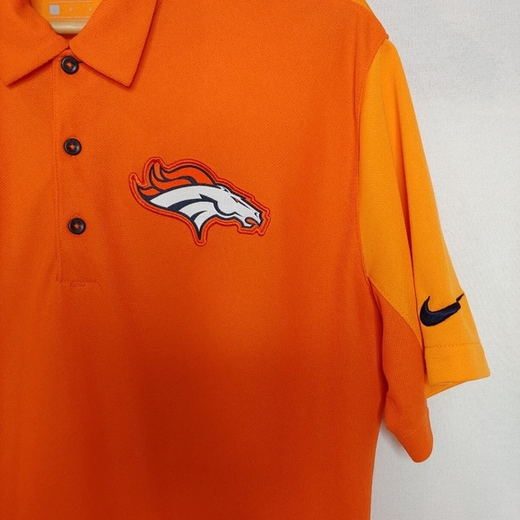 Nike Dri Fit NFL Denver Broncos Golf Polo Orange Large L 836669-827 - Picture 6 of 10